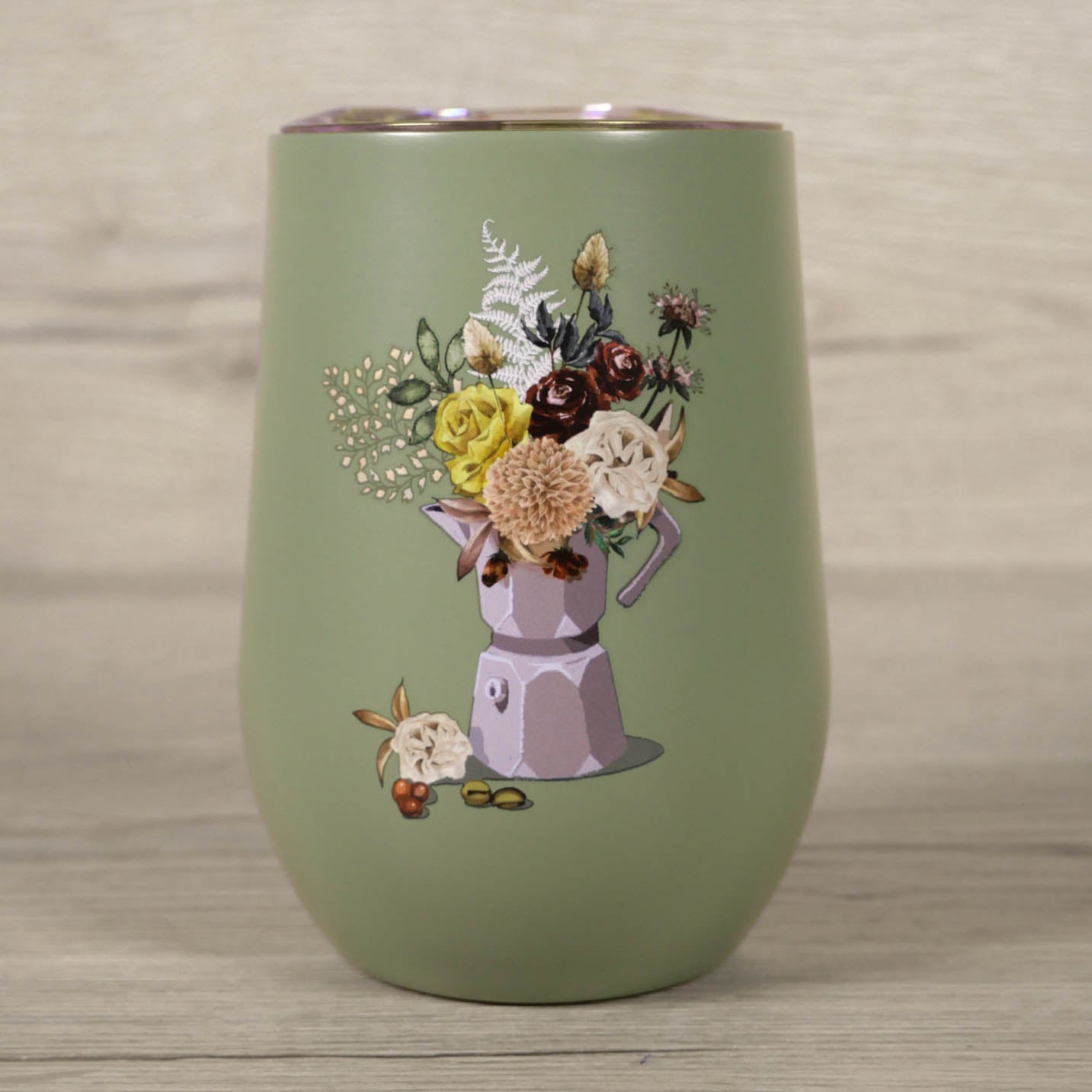 Thermobecher - Bioloco office - Mocca Flowers - Mint, Bunt - To Go Becher - chic.mic
