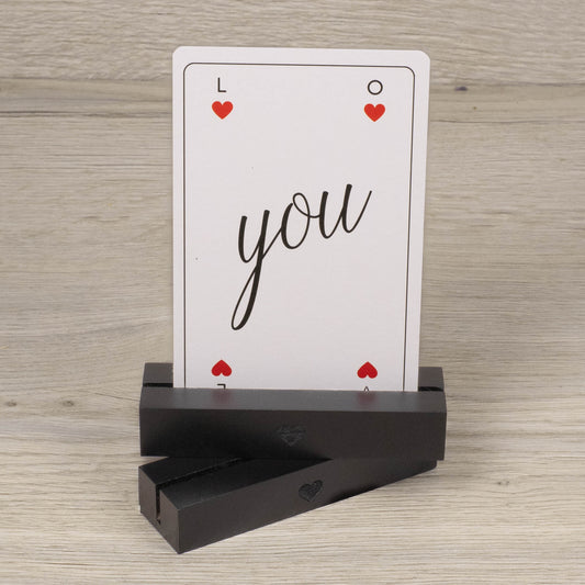 Kartenständer 2Er Set - 10,5 cm - Schwarz, Herz - Kartenständer - Eulenschnitt