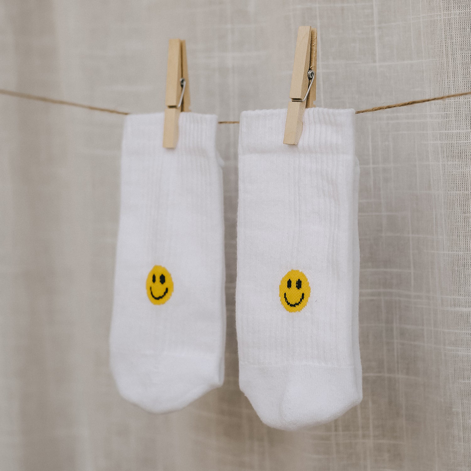 Socken - Gelber Smiley - 35-38 - Socken - Eulenschnitt