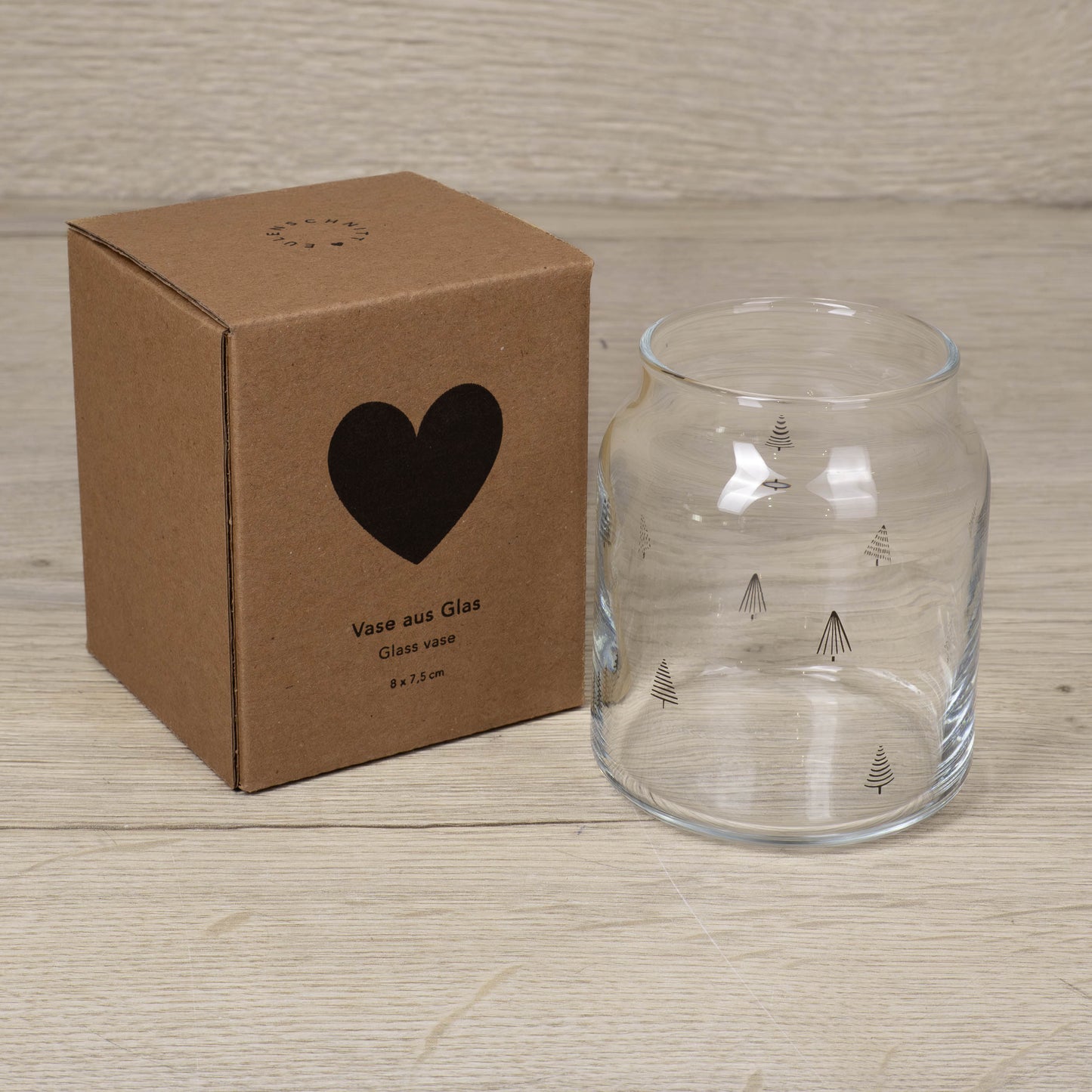 Vase klein - Tannen - Transparent - Weihnachtliches Objekt - Eulenschnitt