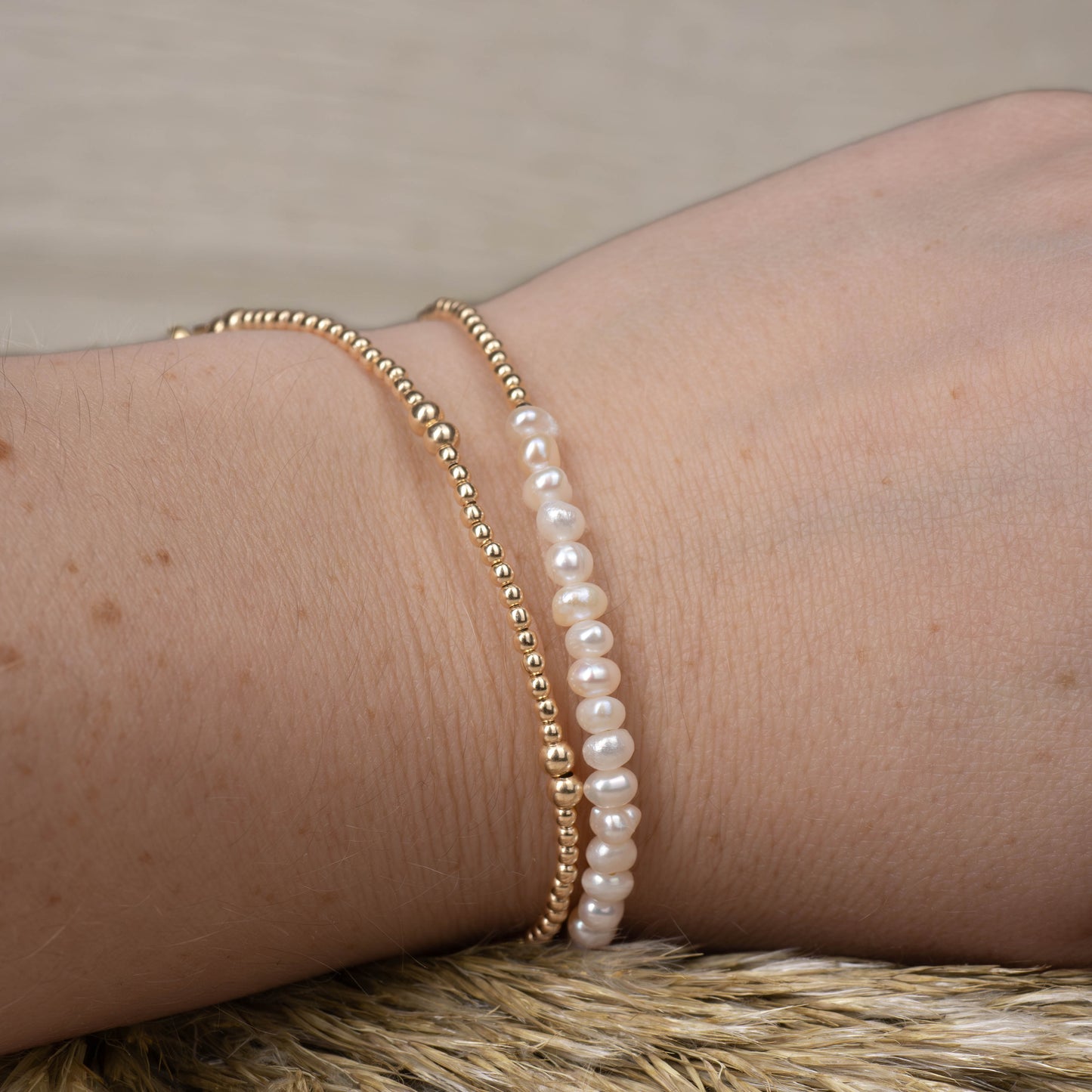 Armband - Kugeln Gemixt - Gold, 16 cm - Armband - MIAB Jewels