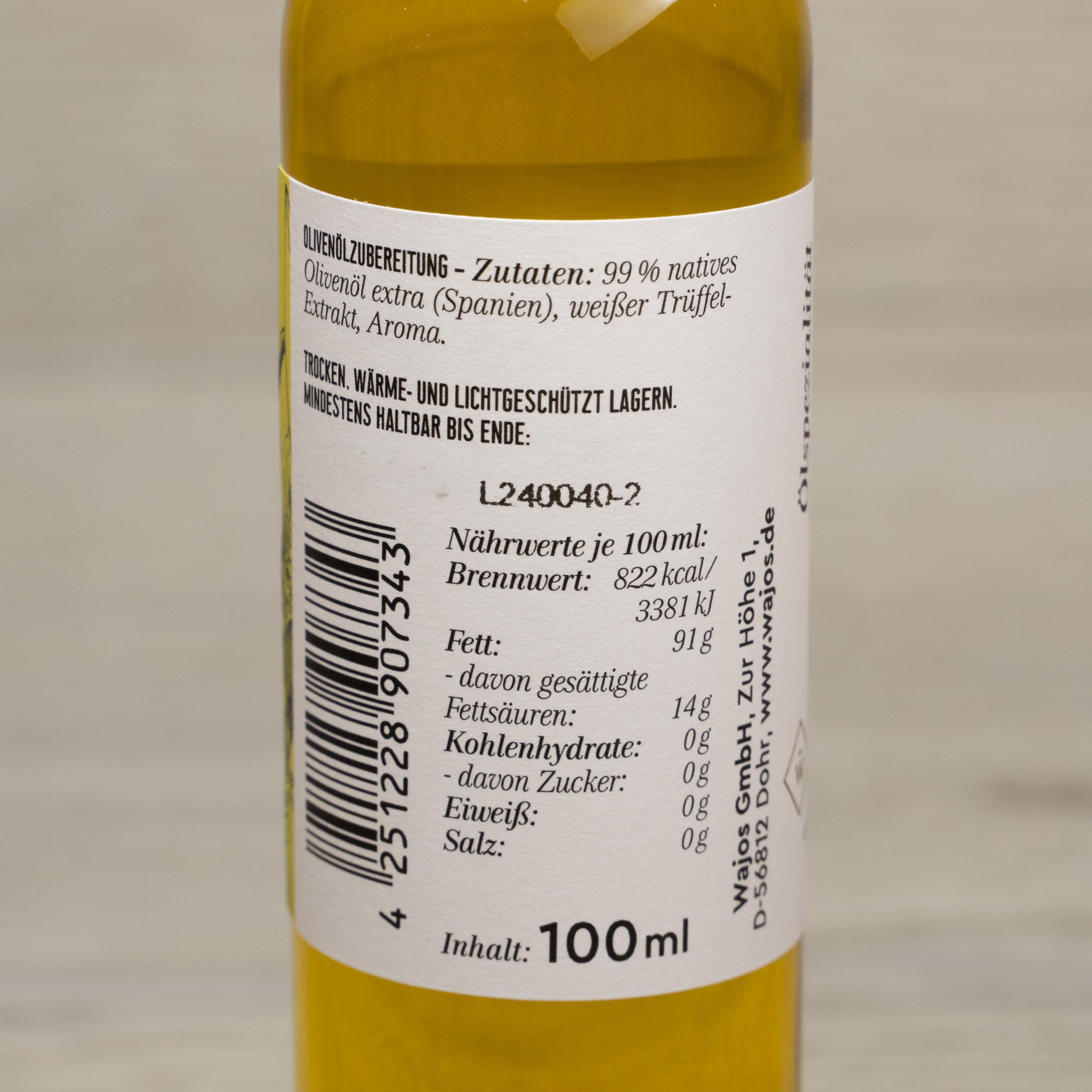 Öl 100 ml - Weisser Trüffel auf Olivenöl - Essig und Öl - WAJOS