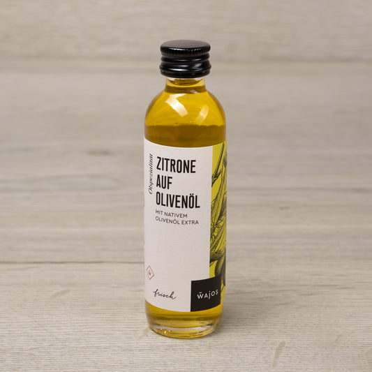 Öl 40 ml - Zitrone auf Olivenöl - Gelb - Essig und Öl - WAJOS