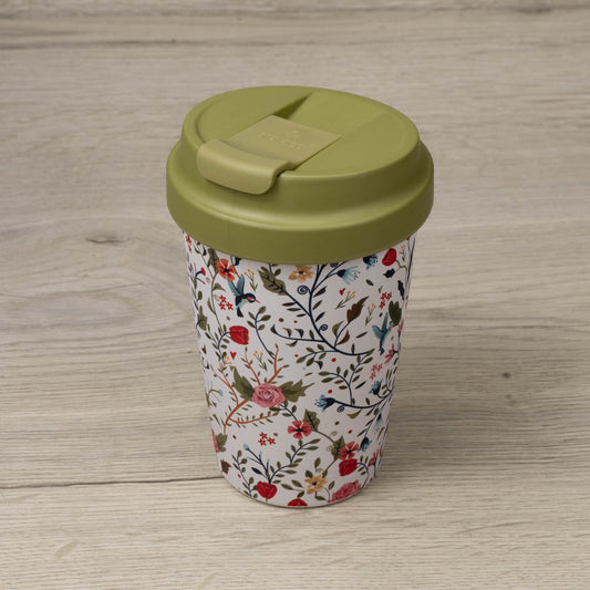 To Go Becher - Bioloco Plant Easy Cup - Bunt, Flowers and Birds - chic.mic