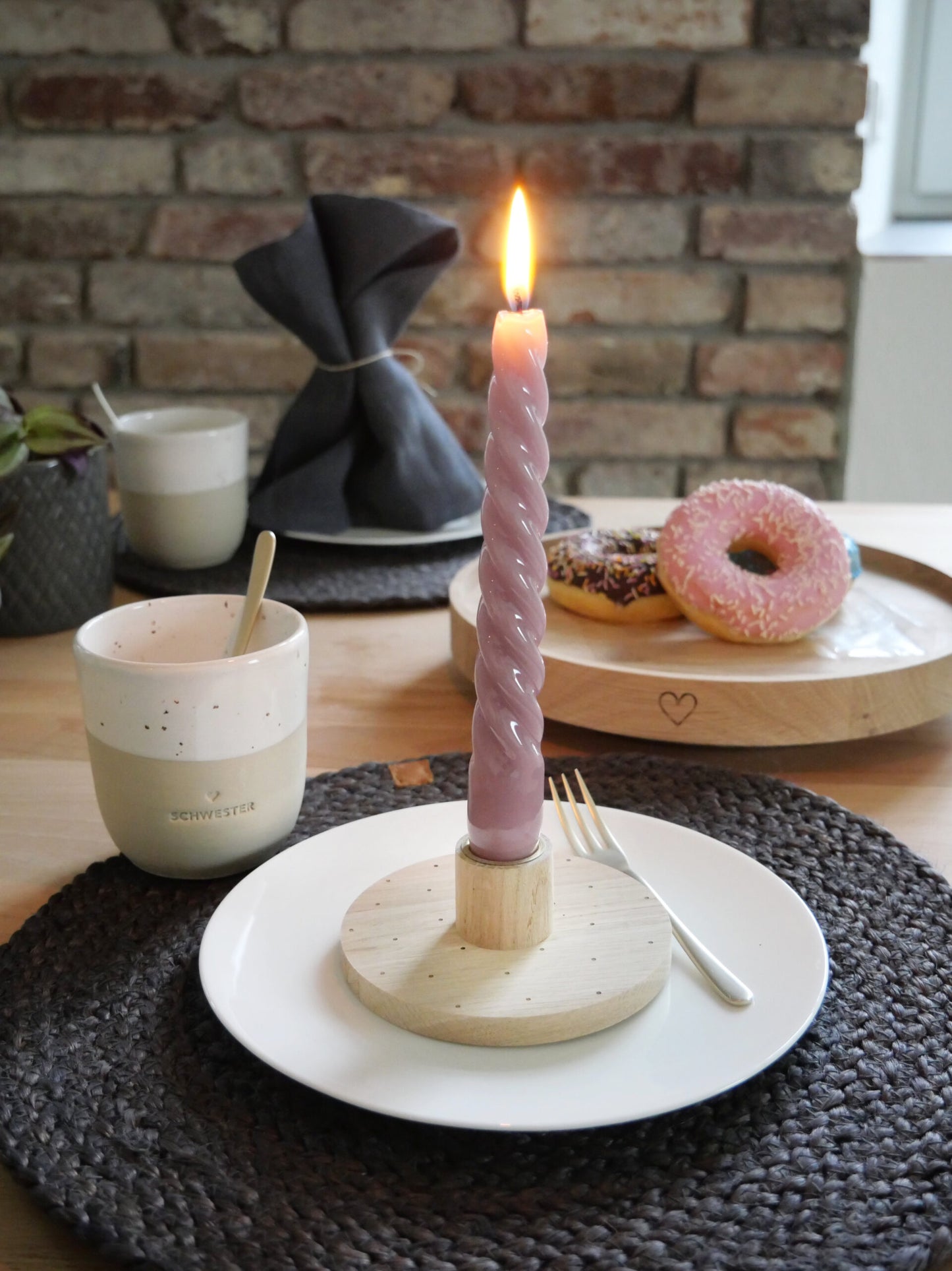 Kerzenständer - Punkte - Natur - Kerzenleuchter - Eulenschnitt