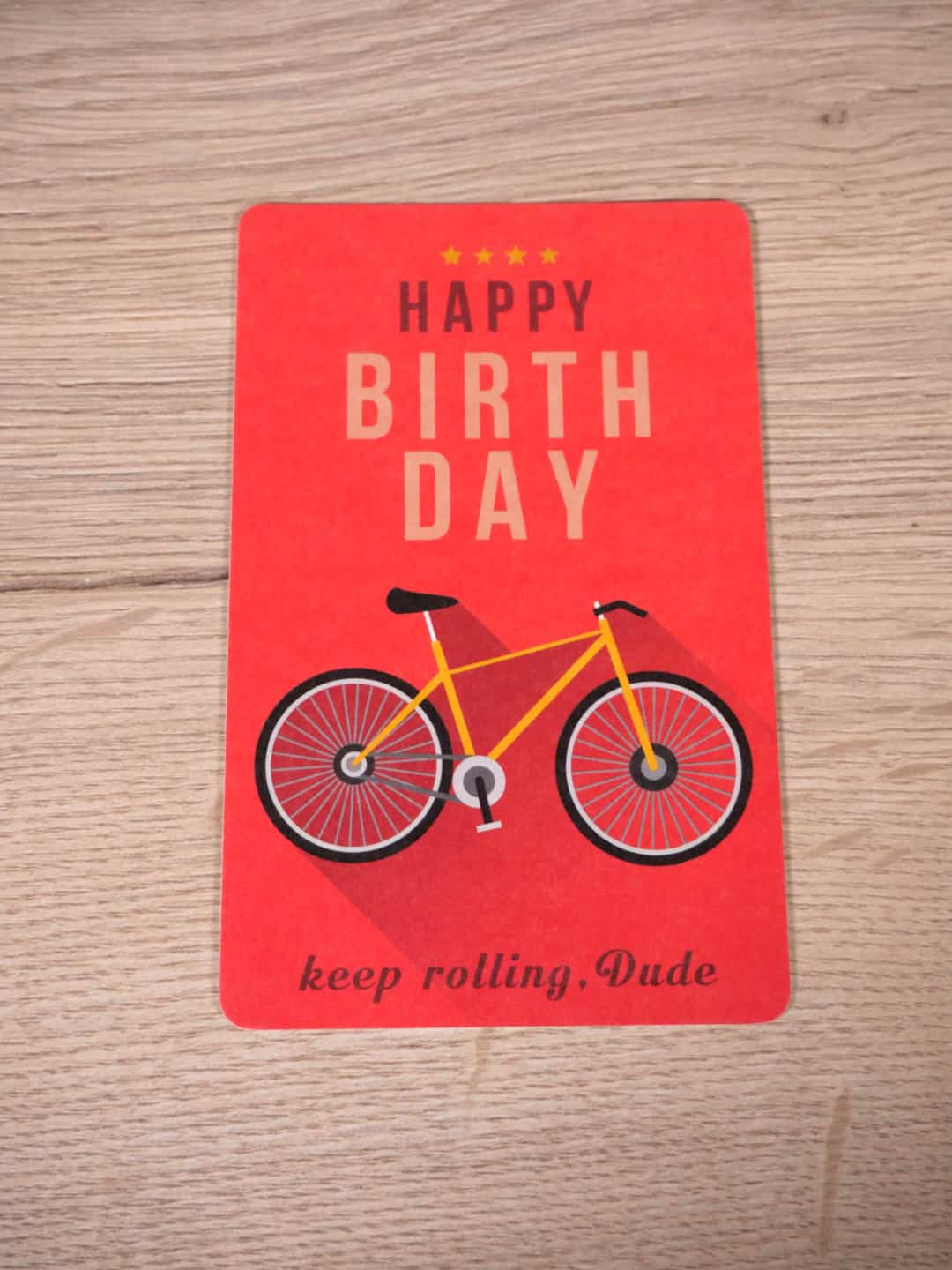 Lunacard - Birthday Bike - Rot - Postkarte - chic.mic